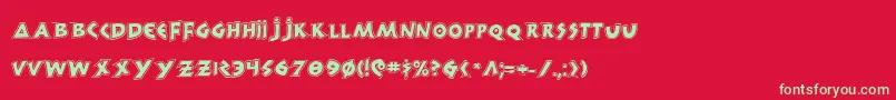 フォント300TrojansGreco – 赤い背景に緑の文字