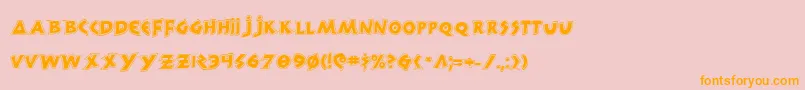 300TrojansGreco-Schriftart – Orangefarbene Schriften auf rosa Hintergrund