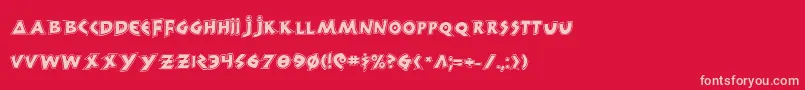 300TrojansGreco Font – Pink Fonts on Red Background