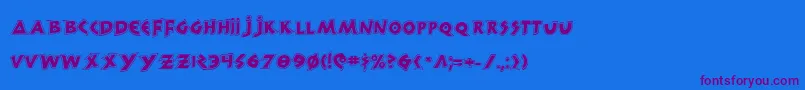 300TrojansGreco Font – Purple Fonts on Blue Background