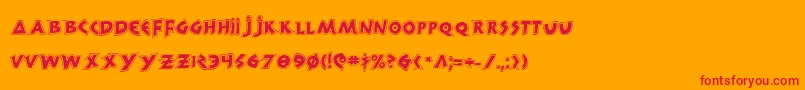 フォント300TrojansGreco – オレンジの背景に赤い文字