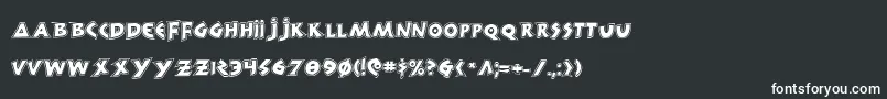 フォント300TrojansGreco – 黒い背景に白い文字
