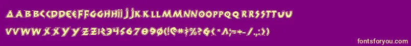 300TrojansGreco Font – Yellow Fonts on Purple Background