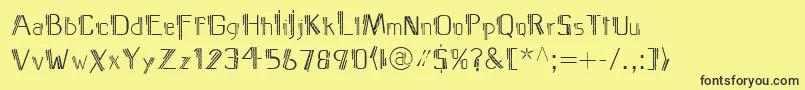 MediterraneoLtTwo-Schriftart – Schwarze Schriften auf gelbem Hintergrund