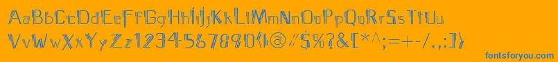 MediterraneoLtTwo-Schriftart – Blaue Schriften auf orangefarbenem Hintergrund