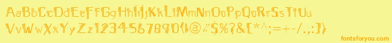 Fonte MediterraneoLtTwo – fontes laranjas em um fundo amarelo