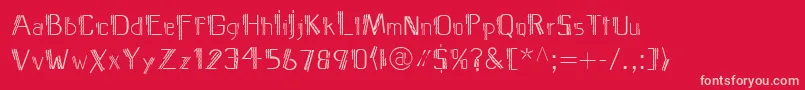 フォントMediterraneoLtTwo – 赤い背景にピンクのフォント