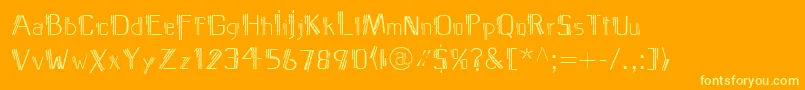 Шрифт MediterraneoLtTwo – жёлтые шрифты на оранжевом фоне