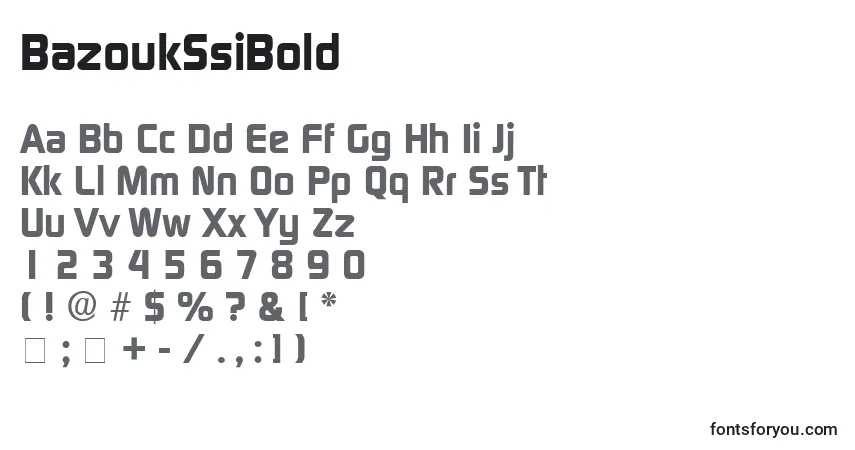 Шрифт BazoukSsiBold – алфавит, цифры, специальные символы