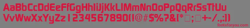 フォントBazoukSsiBold – 赤い文字の灰色の背景