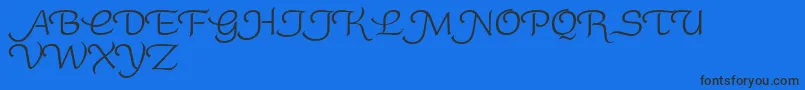 RoundySwash-Schriftart – Schwarze Schriften auf blauem Hintergrund