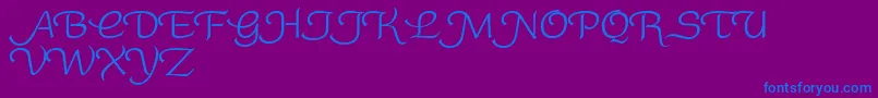 RoundySwash-Schriftart – Blaue Schriften auf violettem Hintergrund