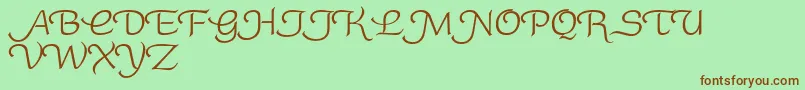 RoundySwash Font – Brown Fonts on Green Background