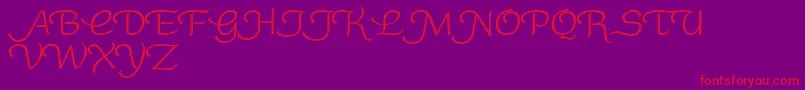 RoundySwash-Schriftart – Rote Schriften auf violettem Hintergrund