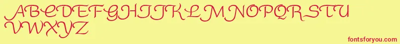RoundySwash Font – Red Fonts on Yellow Background