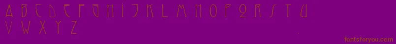 Reynoldscaps-Schriftart – Braune Schriften auf violettem Hintergrund