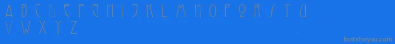 Weitere Informationen zur Reynoldscaps-Schriftart Reynoldscaps-Schriftart – Graue Schriften auf blauem Hintergrund