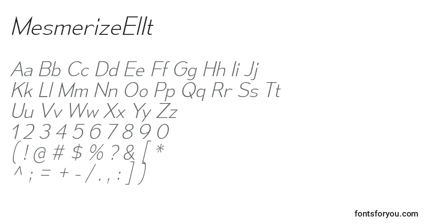 Шрифт MesmerizeElIt – алфавит, цифры, специальные символы