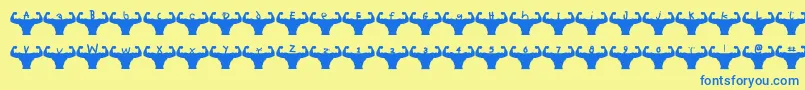 Themusclefetish Font – Blue Fonts on Yellow Background