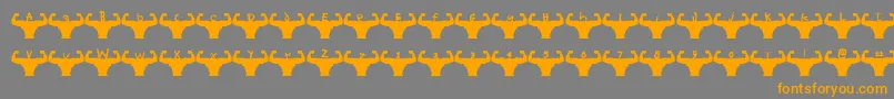 Themusclefetish-fontti – oranssit fontit harmaalla taustalla