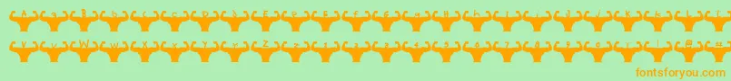 Themusclefetish Font – Orange Fonts on Green Background
