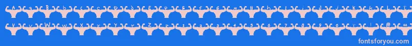 Fonte Themusclefetish – fontes rosa em um fundo azul