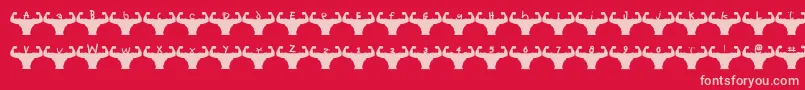 Fonte Themusclefetish – fontes rosa em um fundo vermelho
