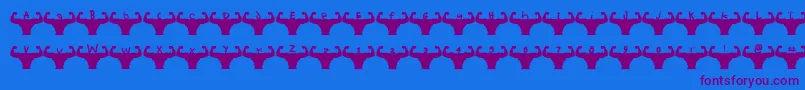 Themusclefetish Font – Purple Fonts on Blue Background