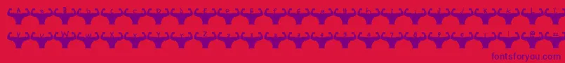 Fonte Themusclefetish – fontes roxas em um fundo vermelho