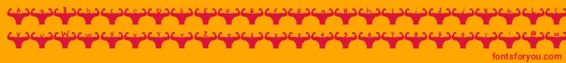 fuente Themusclefetish – Fuentes Rojas Sobre Fondo Naranja
