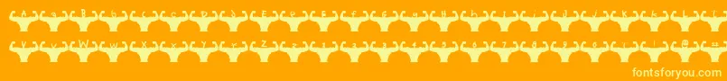 フォントThemusclefetish – オレンジの背景に黄色の文字
