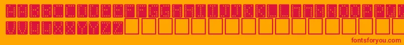 Weitere Informationen zur DionnaRegular-Schriftart DionnaRegular-Schriftart – Rote Schriften auf orangefarbenem Hintergrund
