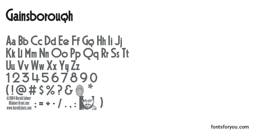 Шрифт Gainsborough – алфавит, цифры, специальные символы