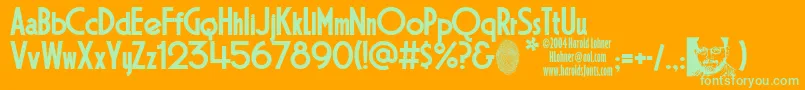 Gainsborough Font – Green Fonts on Orange Background