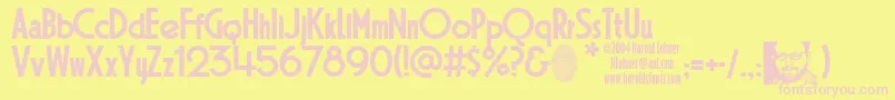 Gainsborough Font – Pink Fonts on Yellow Background