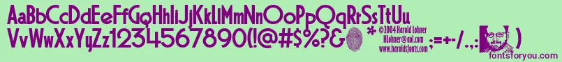 Gainsborough Font – Purple Fonts on Green Background