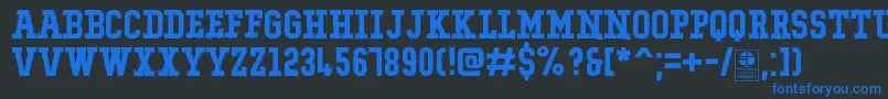 Czcionka TypoCollegeRockingDemo – niebieskie czcionki na czarnym tle
