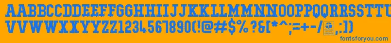 Czcionka TypoCollegeRockingDemo – niebieskie czcionki na pomarańczowym tle