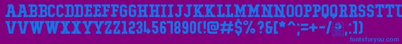 TypoCollegeRockingDemo Font – Blue Fonts on Purple Background