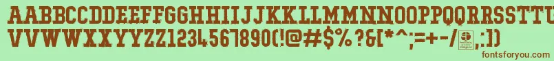 TypoCollegeRockingDemo Font – Brown Fonts on Green Background