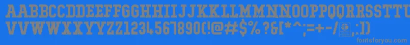 フォントTypoCollegeRockingDemo – 青い背景に灰色の文字