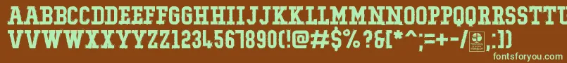 TypoCollegeRockingDemo Font – Green Fonts on Brown Background