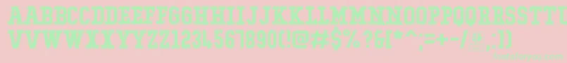 TypoCollegeRockingDemo Font – Green Fonts on Pink Background