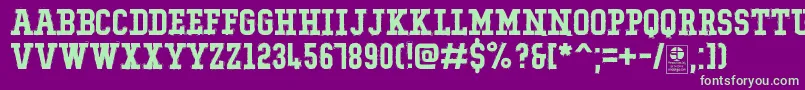 TypoCollegeRockingDemo Font – Green Fonts on Purple Background