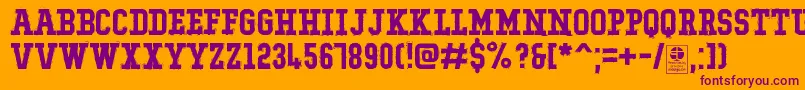 TypoCollegeRockingDemo Font – Purple Fonts on Orange Background