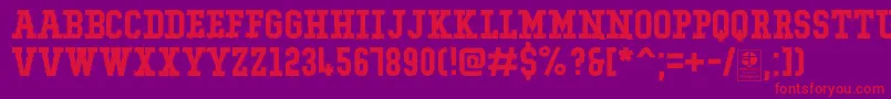 TypoCollegeRockingDemo Font – Red Fonts on Purple Background