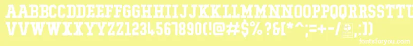 TypoCollegeRockingDemo Font – White Fonts on Yellow Background