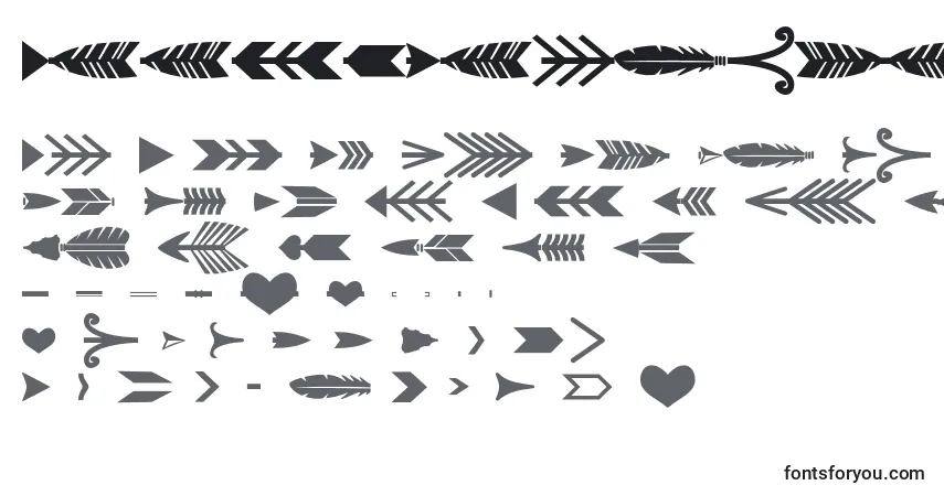 Schriftart ArrowCrafter – Alphabet, Zahlen, spezielle Symbole