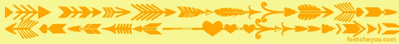 Fonte ArrowCrafter – fontes laranjas em um fundo amarelo