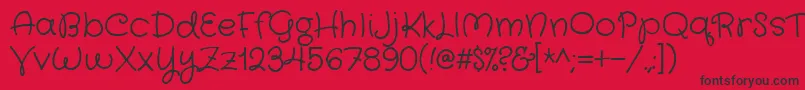 Craftygirls Font – Black Fonts on Red Background